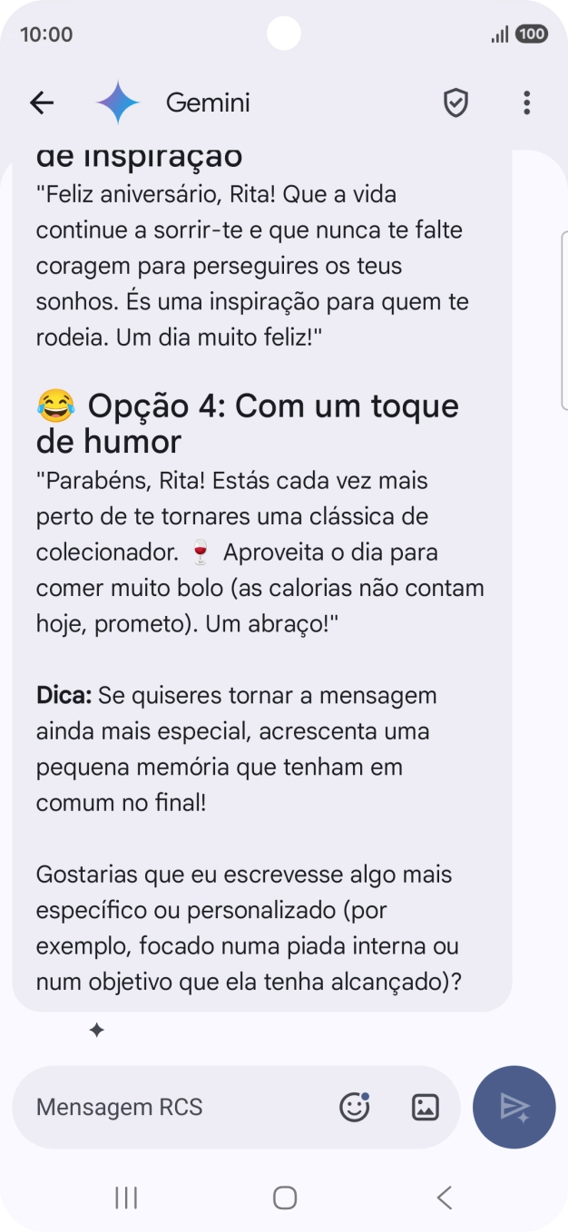 As sugestões de texto da Gemini são agora mostradas no ecrã.