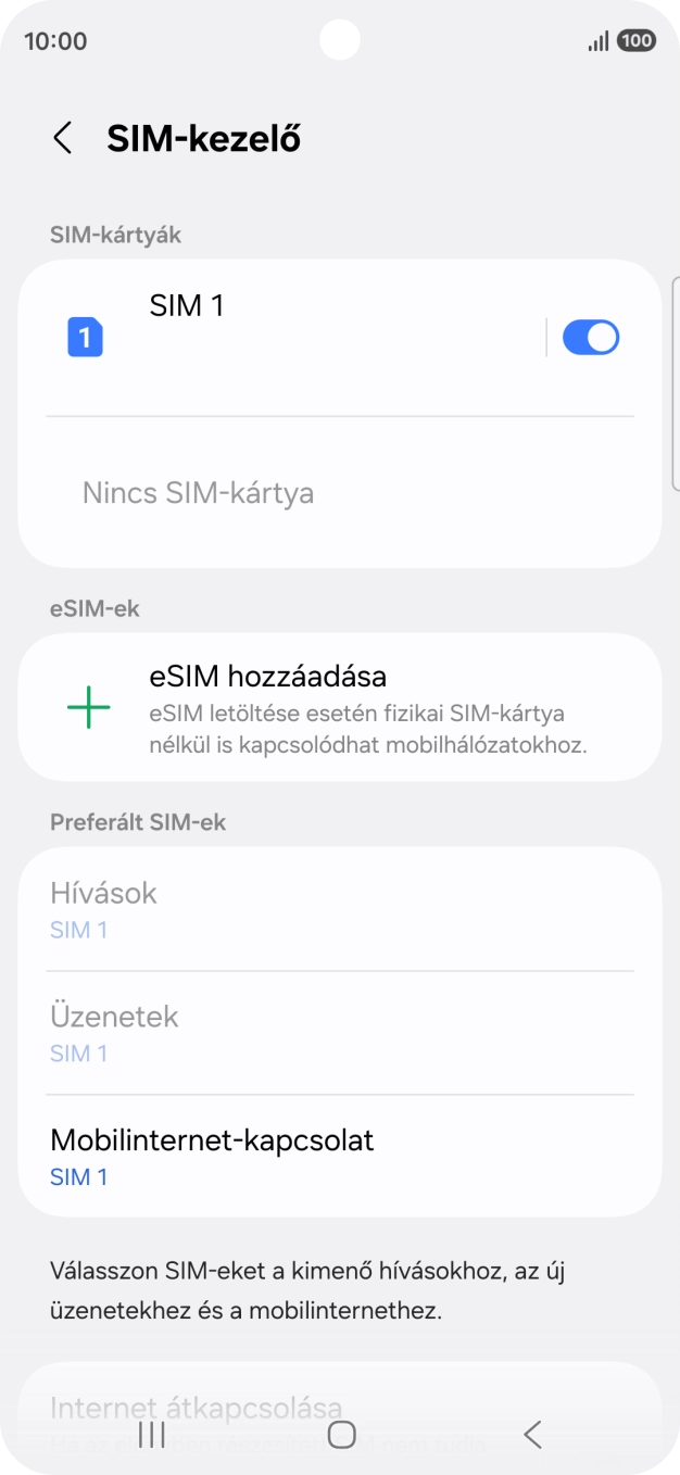 Válaszd az eSIM hozzáadása lehetőséget.