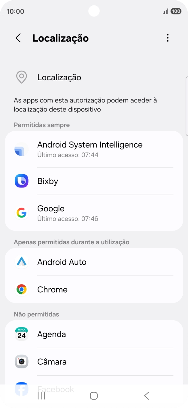 Prima a app pretendida.