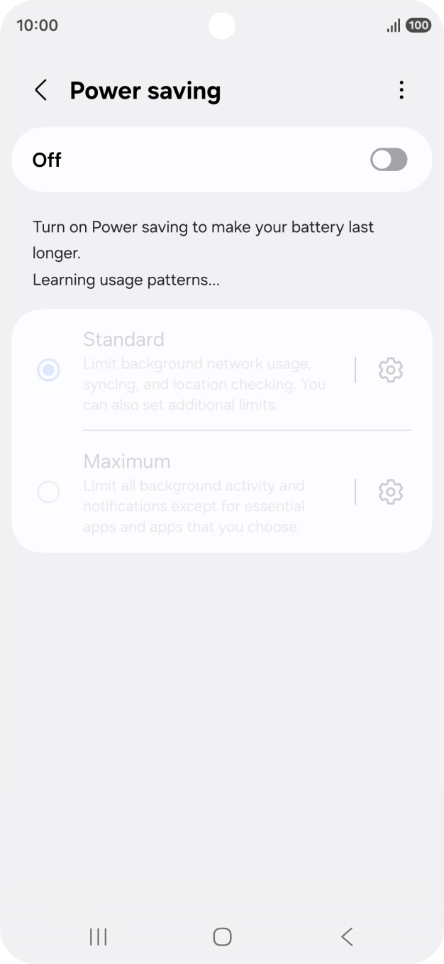 Press the indicator below 'Power saving' to turn on the function.