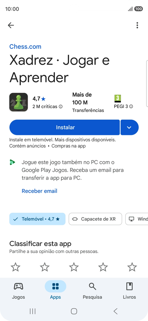 Prima a tecla de início para terminar e voltar ao ecrã inicial.
