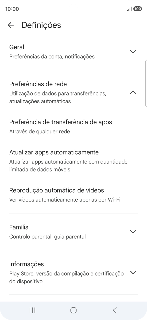 Prima Atualizar apps automaticamente.