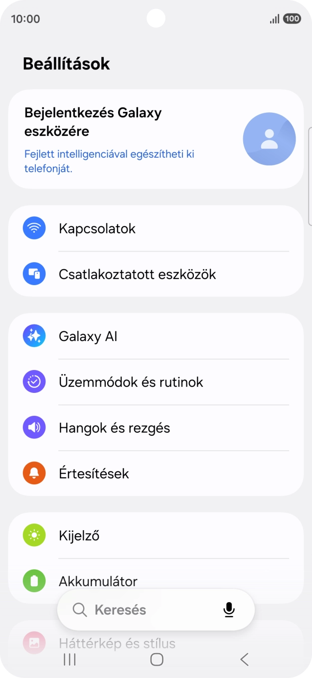Válaszd a Kapcsolatok lehetőséget.