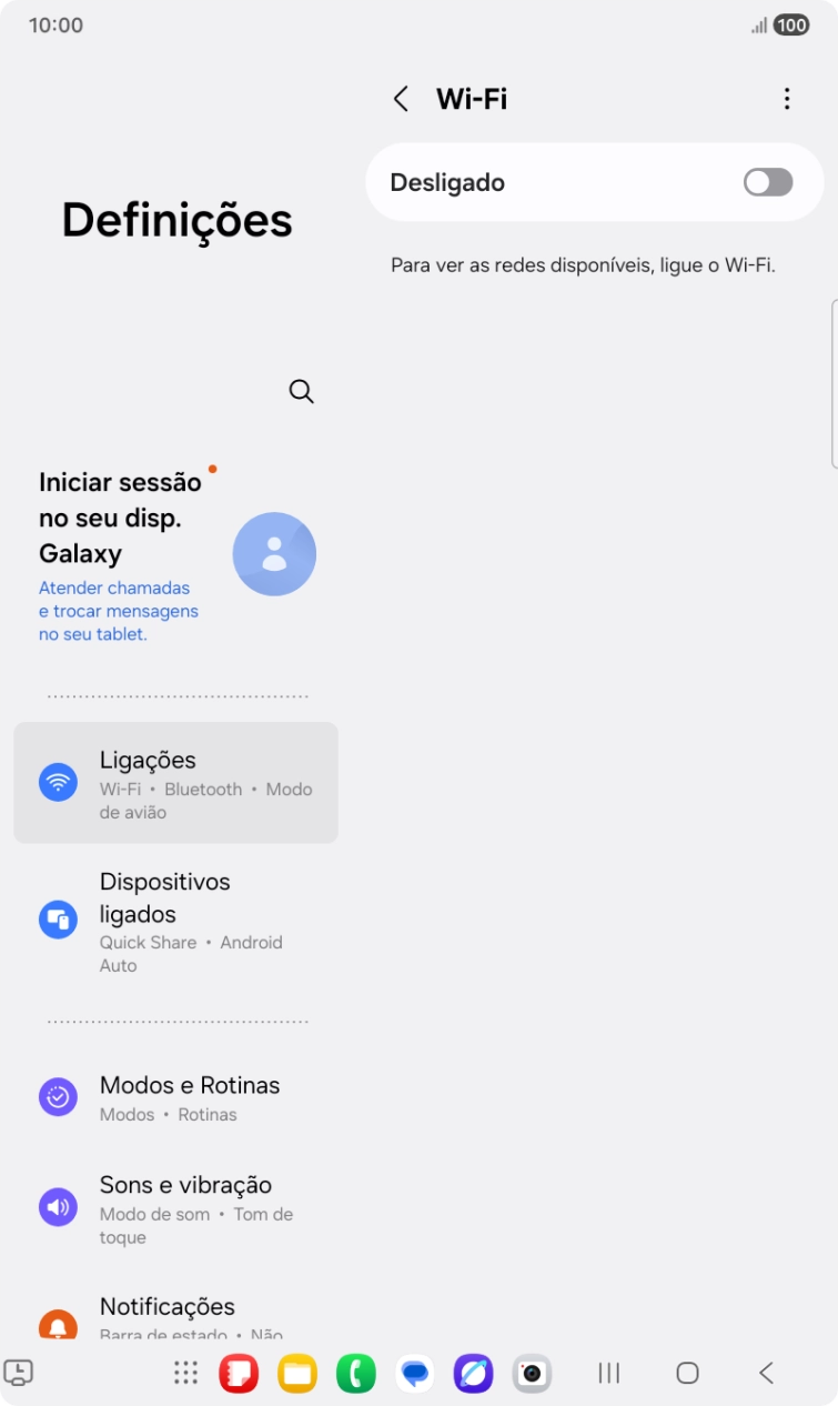 Prima o indicador para ativar a função.