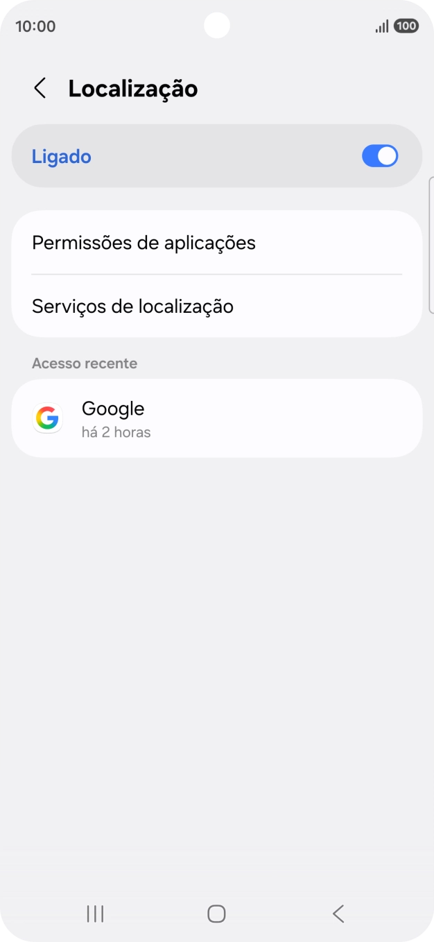 Prima Permissões de aplicações.