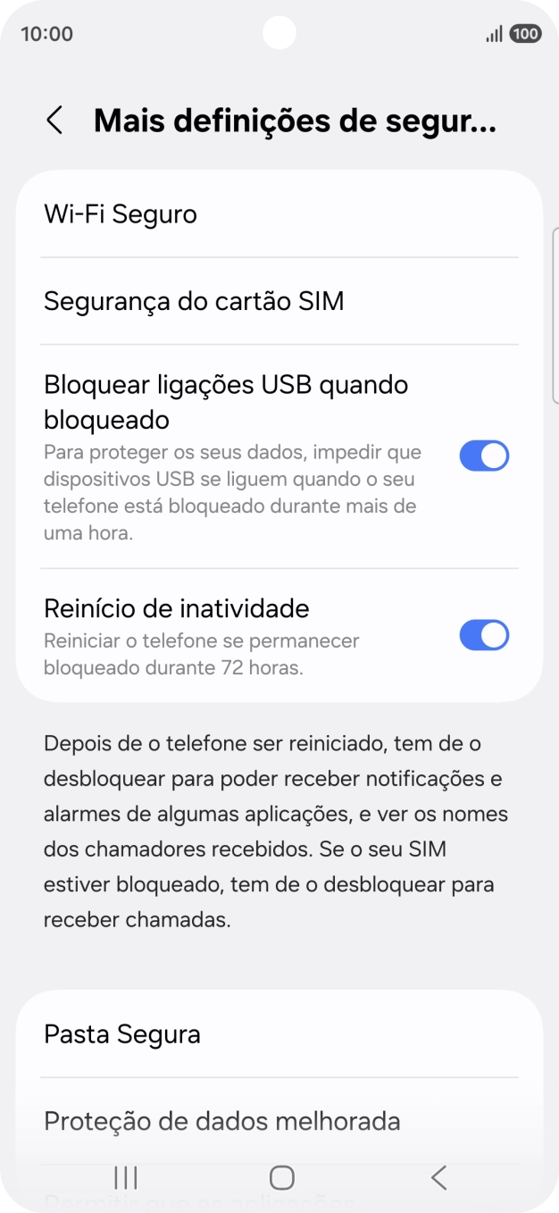 Prima Segurança do cartão SIM.
