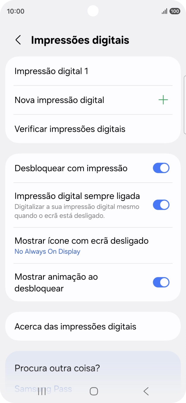 Prima as definições pretendidas para as ativar ou desativar.