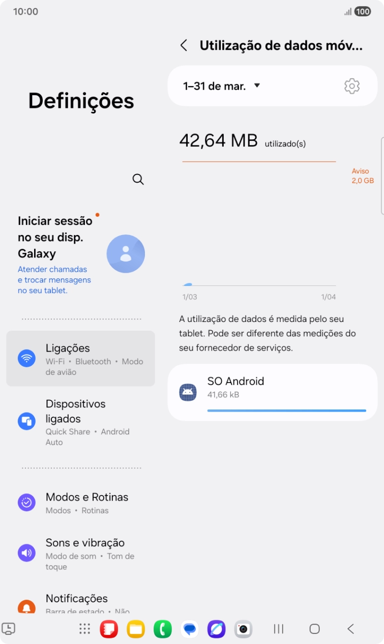 O consumo de dados de cada aplicação é mostrado sob o nome da aplicação.