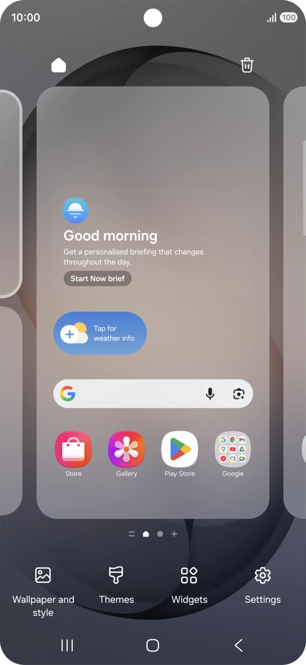 Press the required setting and follow the instructions on the screen to personalise the appearance of the home screen.