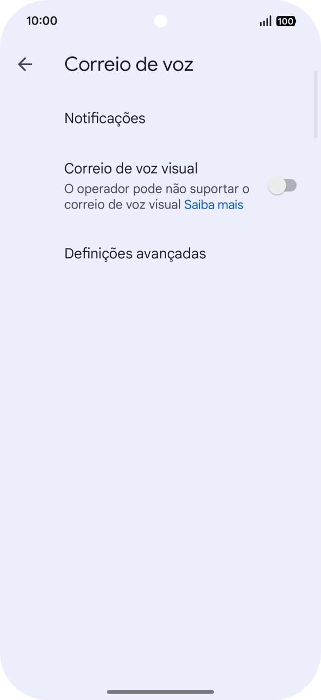Prima Definições avançadas.