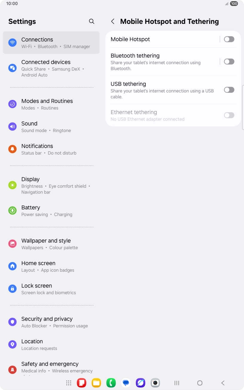 Press Mobile Hotspot.