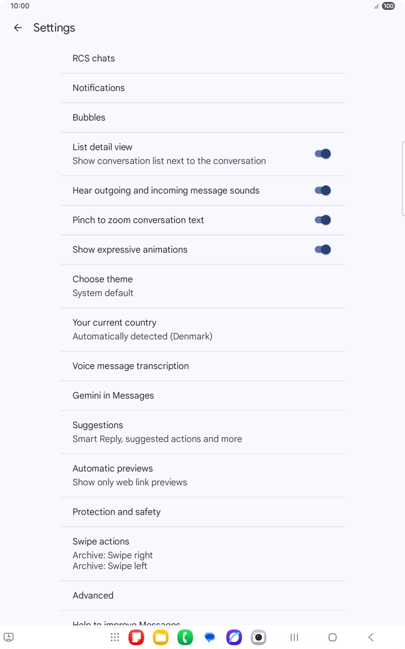 Press Gemini in Messages.