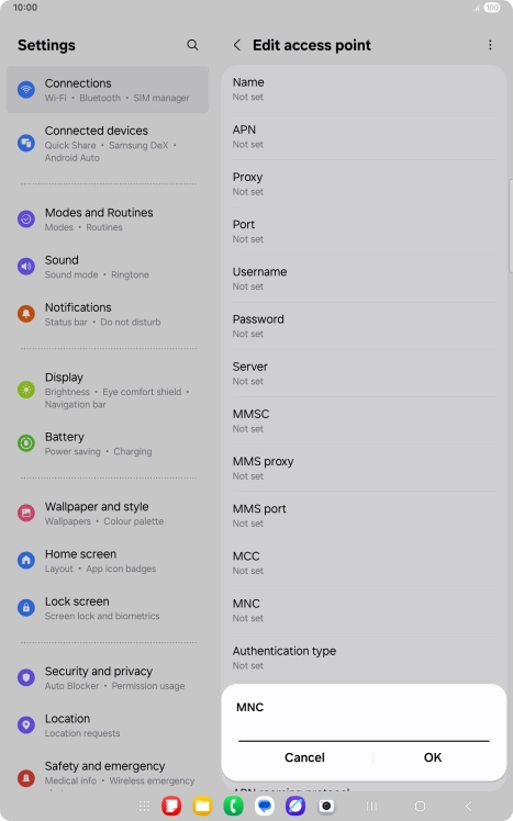 Key in 10 and press OK.