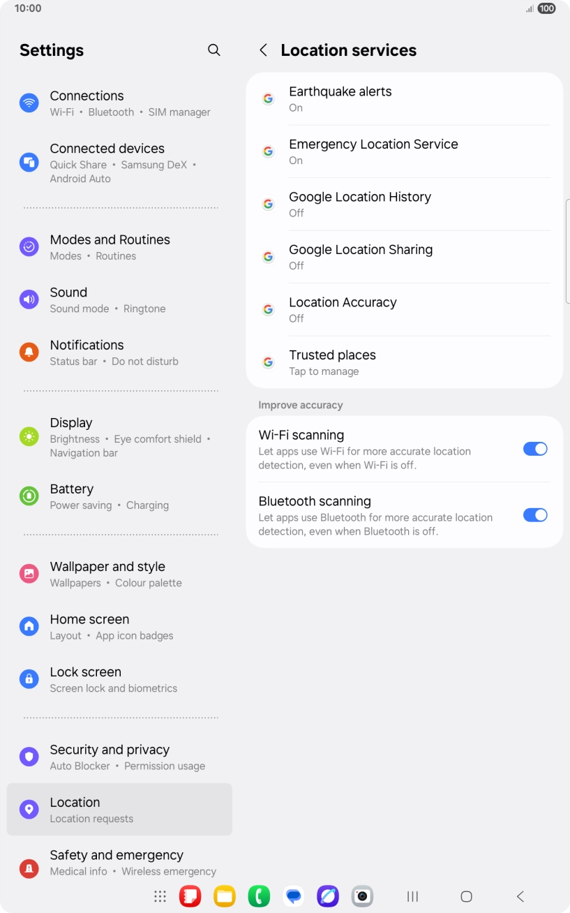 Press Location Accuracy.