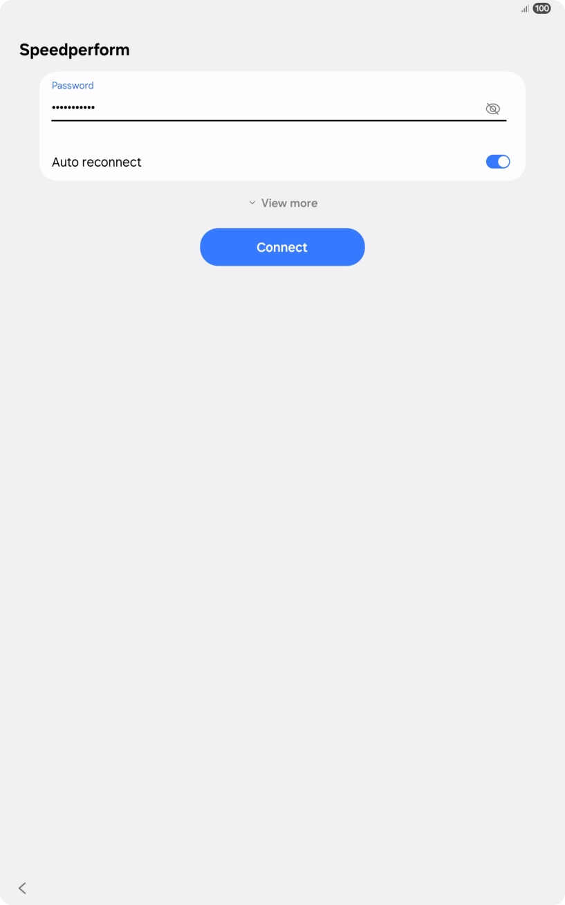 Key in the password for the Wi-Fi network and press Connect.