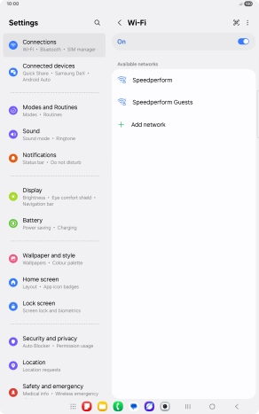 Press the menu icon.
