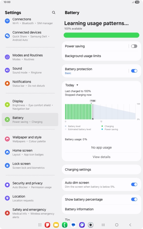 Press Power saving.
