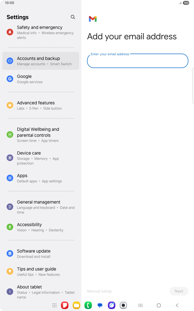 Press the field below 