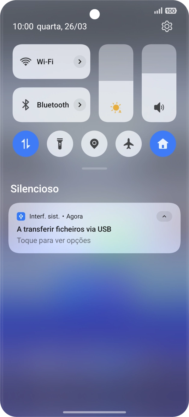 Prima Toque para ver opções.