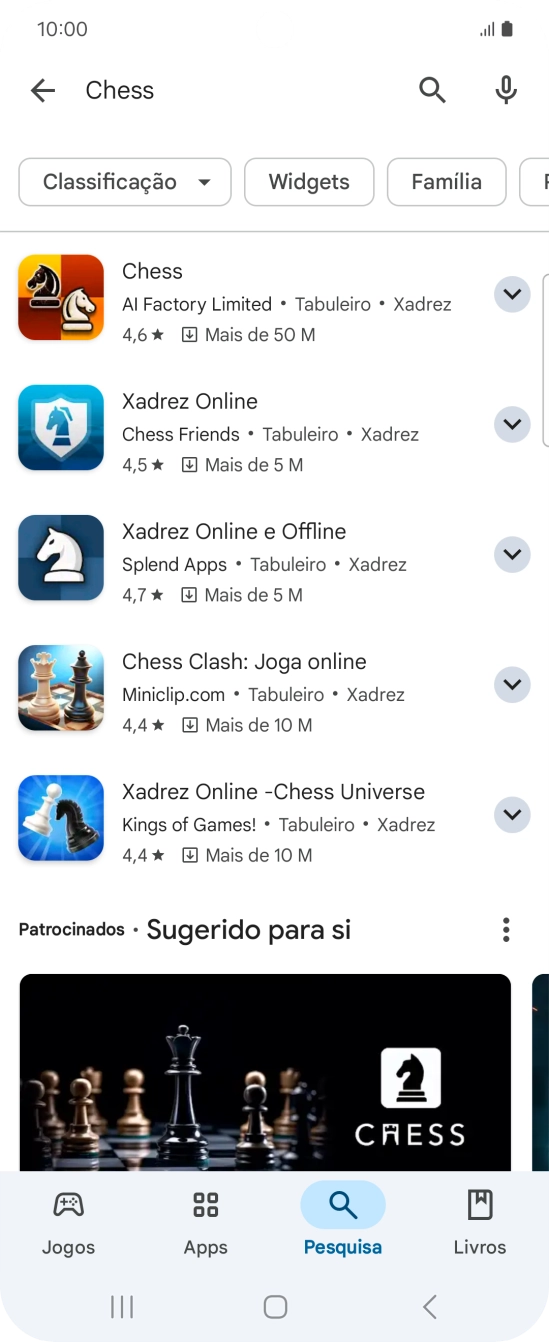 Prima a app pretendida.