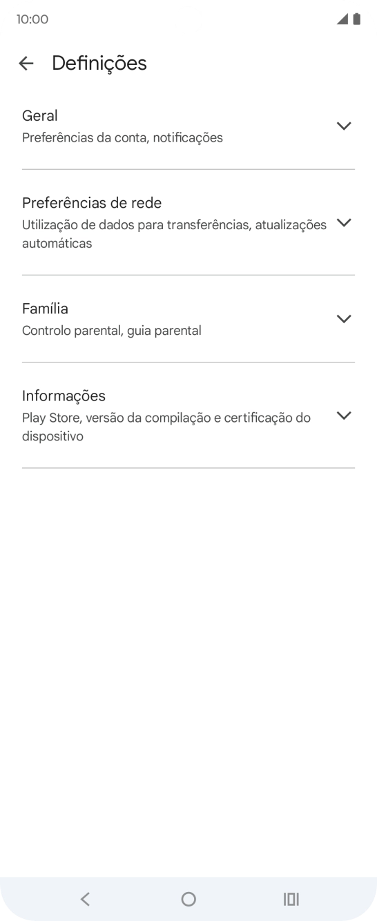 Prima Preferências de rede.