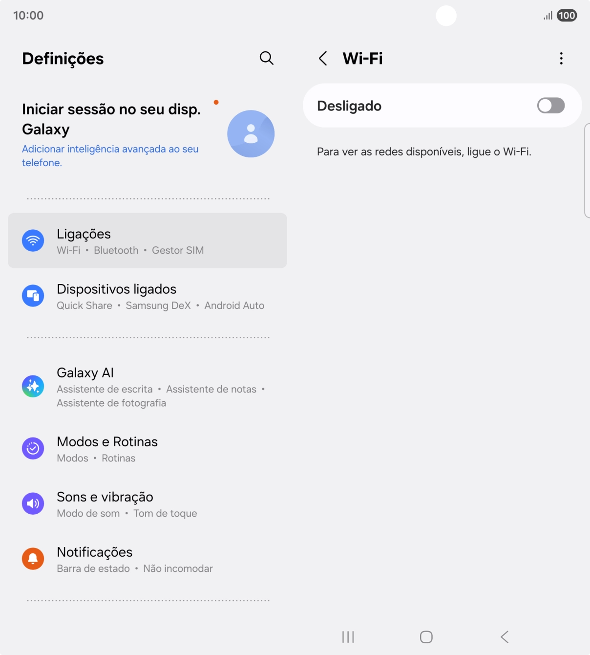 Prima o indicador para ativar a função.