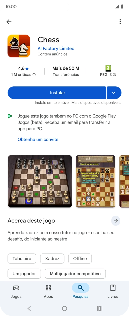 Prima Instalar e siga as indicações no ecrã para instalar a app.