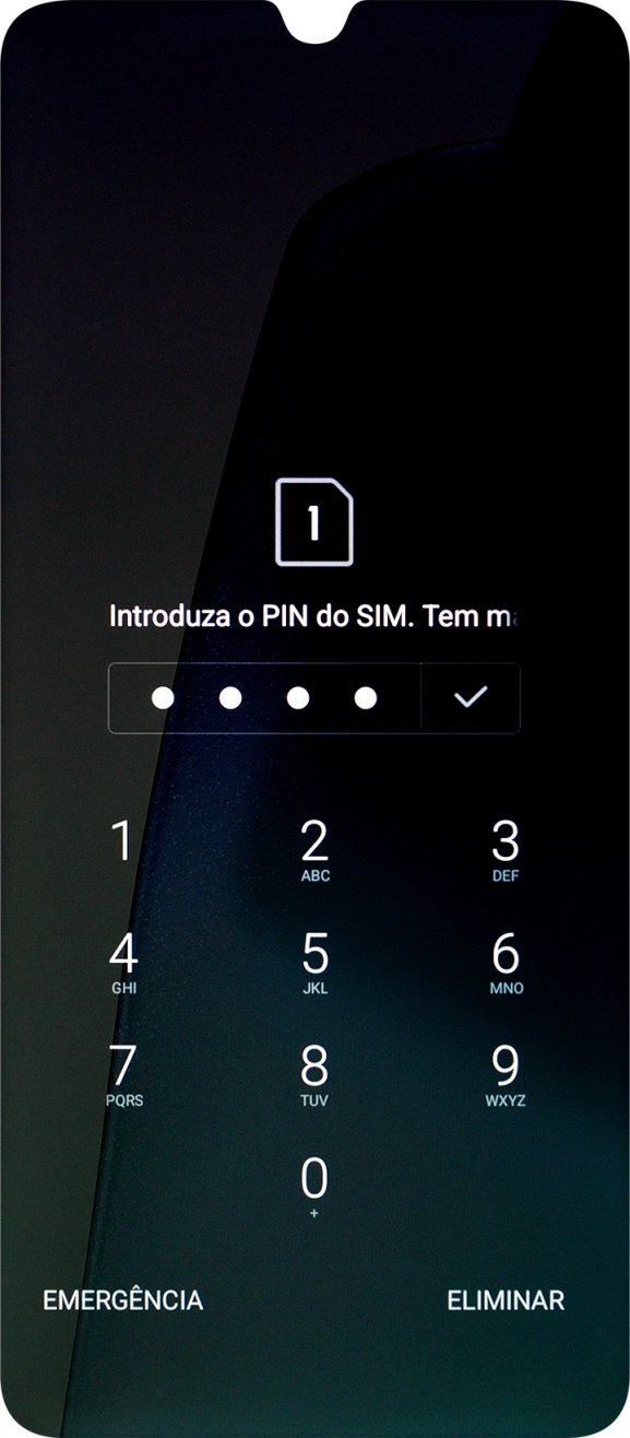 Se solicitado, deve introduzir o código PIN e premir o ícone para aceitar.