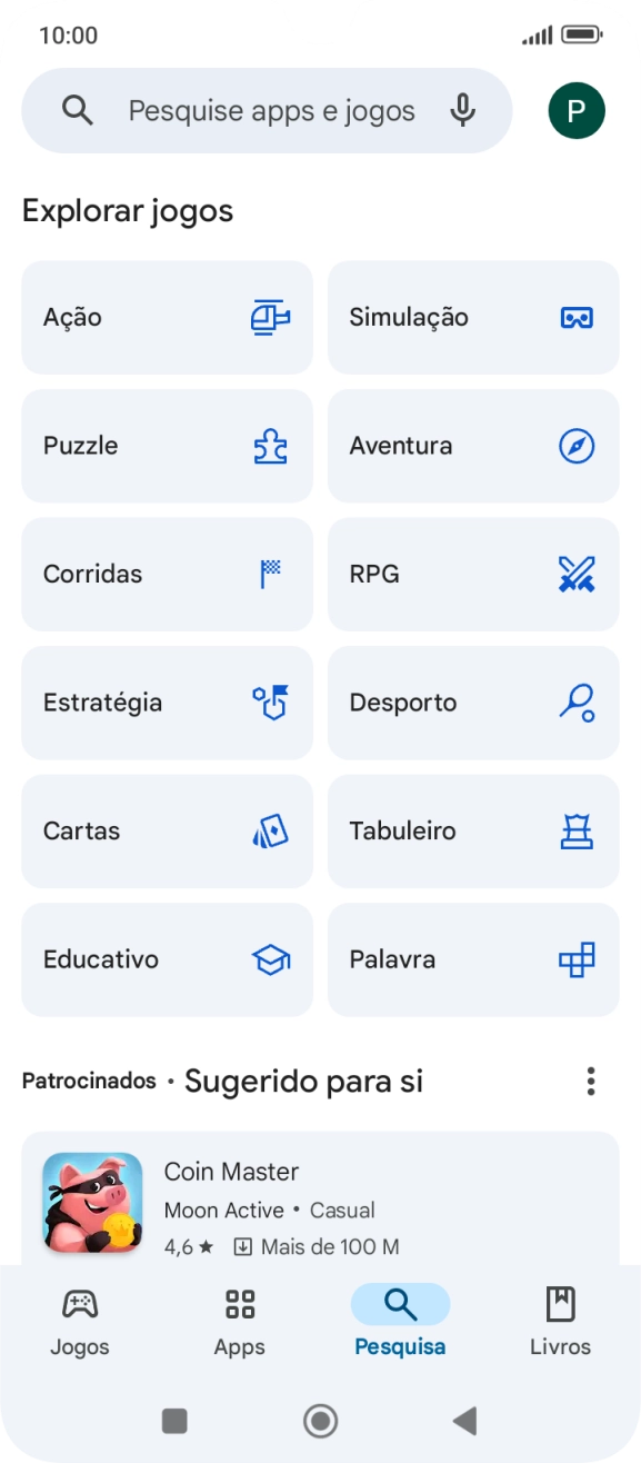 Prima a caixa de pesquisa.