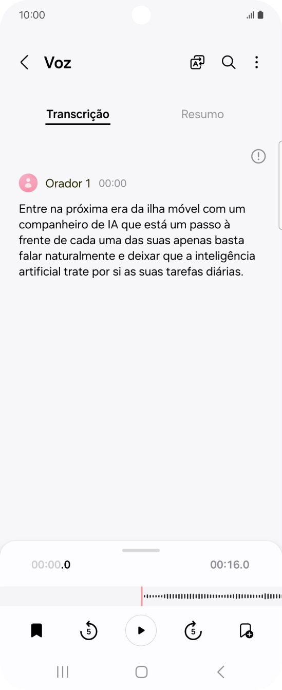 Se pretender ver um resumo do texto, prima Resumo.