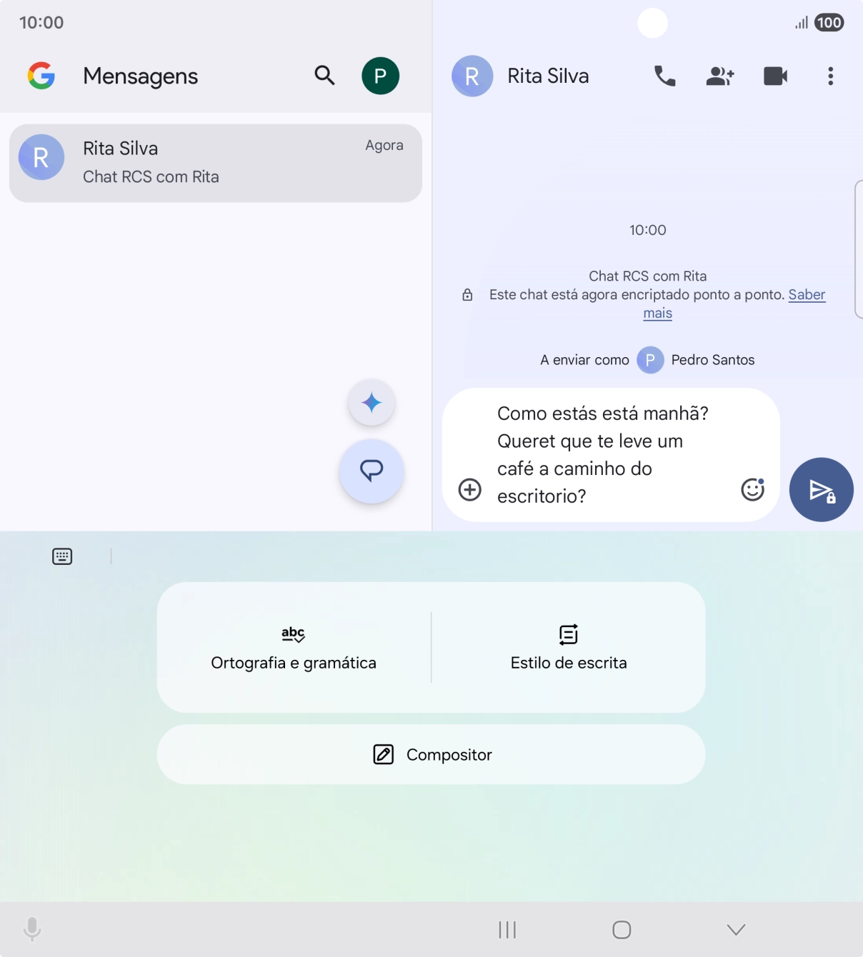 Para encontrar eventuais falhas ortográficas ou gramaticais no seu texto, prima em Ortografia e gramática e siga as indicações no ecrã, para utilizar a função.
