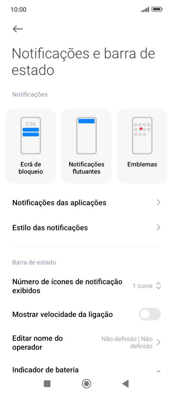 Prima Notificações das aplicações.