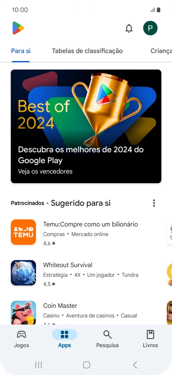 Prima o ícone de perfil.