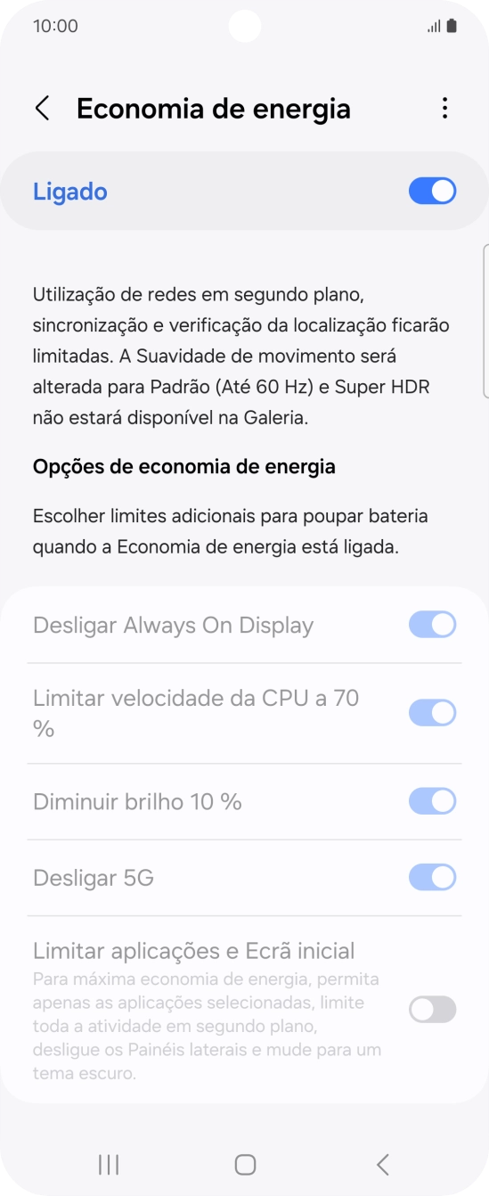Prima a tecla de início para terminar e voltar ao ecrã inicial.