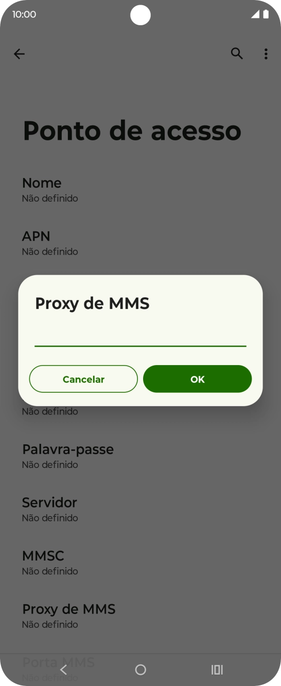 Introduza iproxy.vodafone.pt e prima OK.
