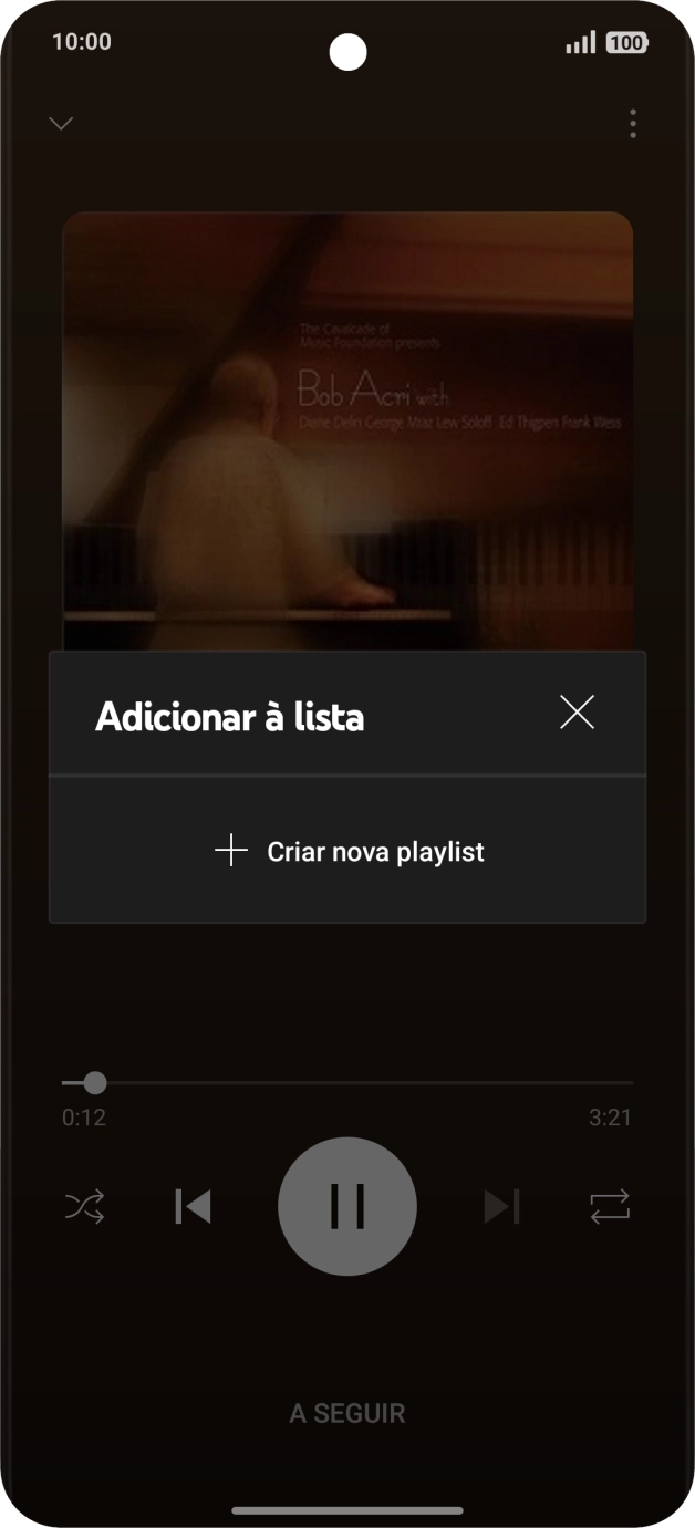 Prima Criar nova playlist.