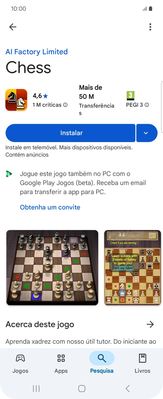 Prima Instalar e siga as indicações no ecrã para instalar a app.