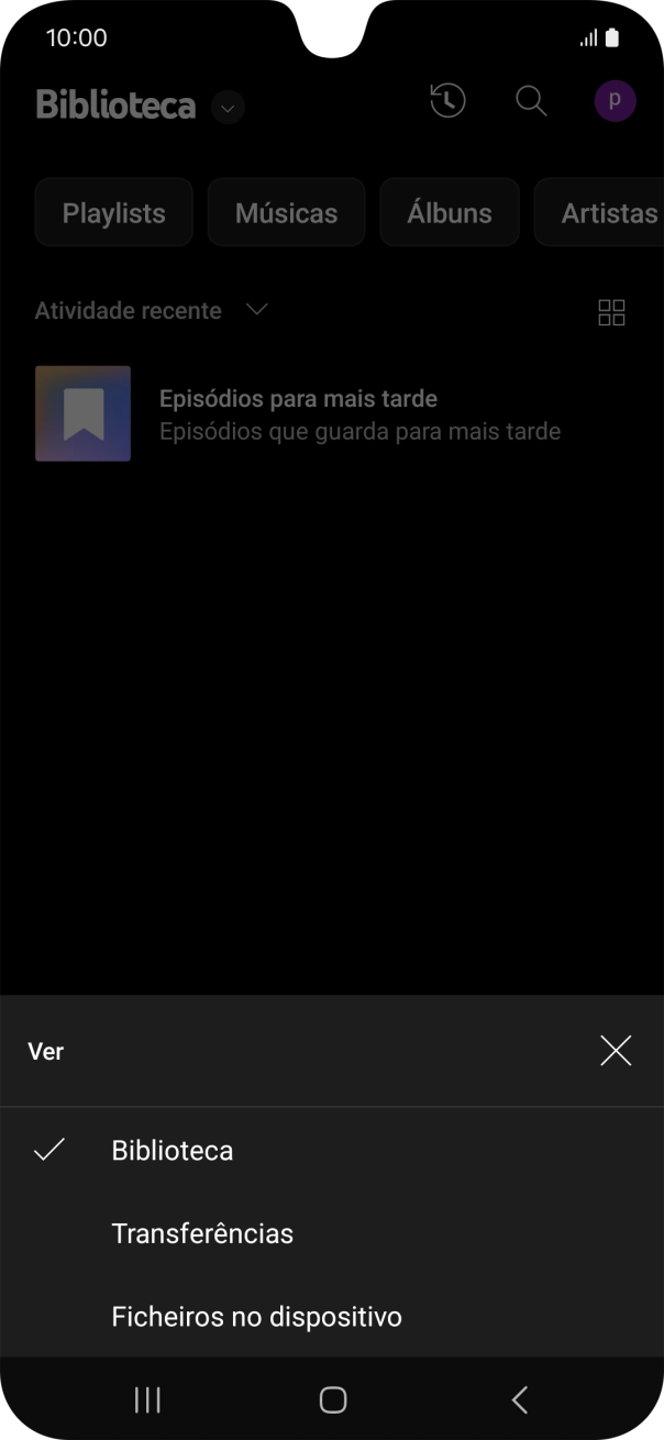 Prima a categoria pretendida e dirija-se ao ficheiro de música pretendido.