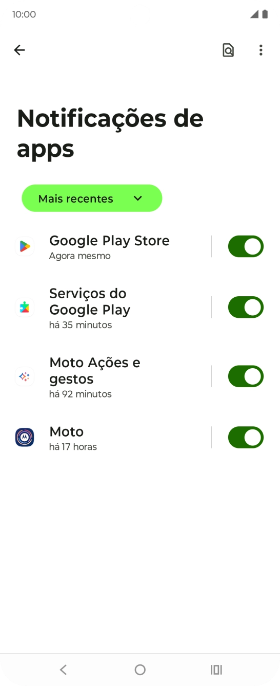 Prima a lista suspensa.