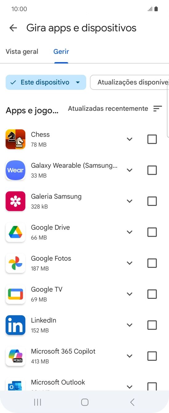 Prima a app pretendida.
