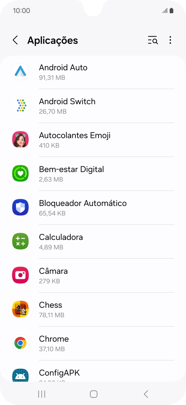 Prima a app pretendida.