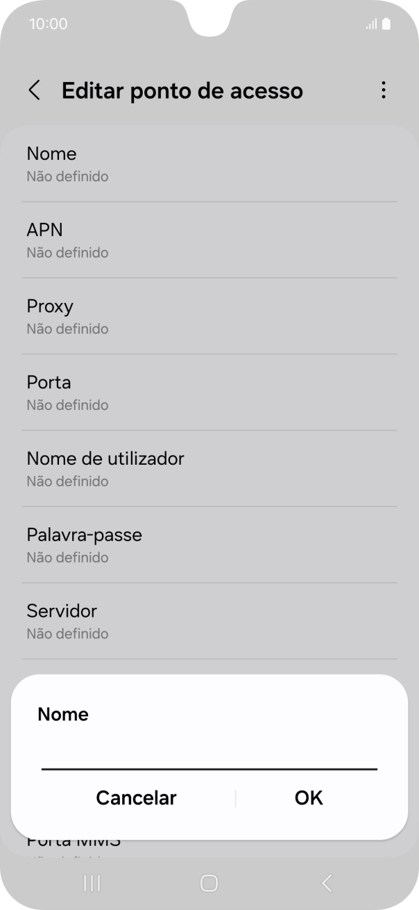 Introduza Vodafone MMS e prima OK.
