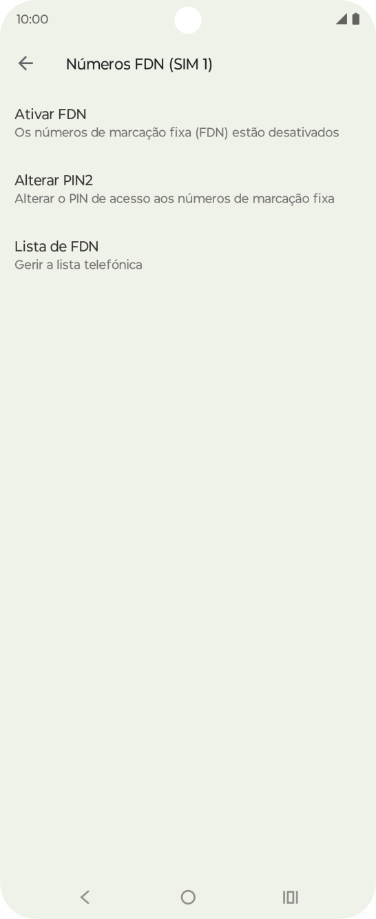 Prima Ativar FDN para ativar a marcação permitida.