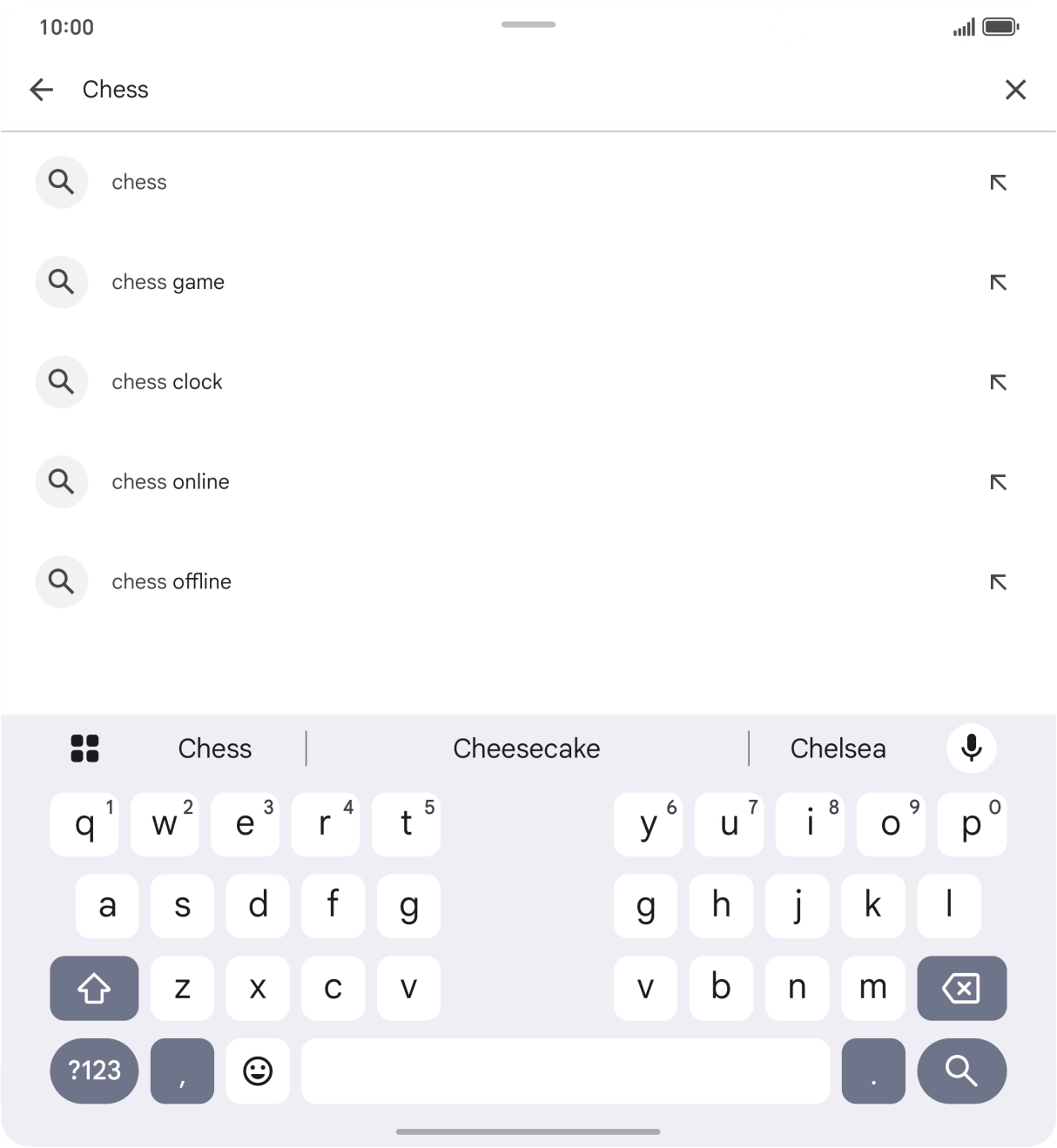 Introduza o nome ou categoria da app pretendida e prima o ícone para pesquisar.