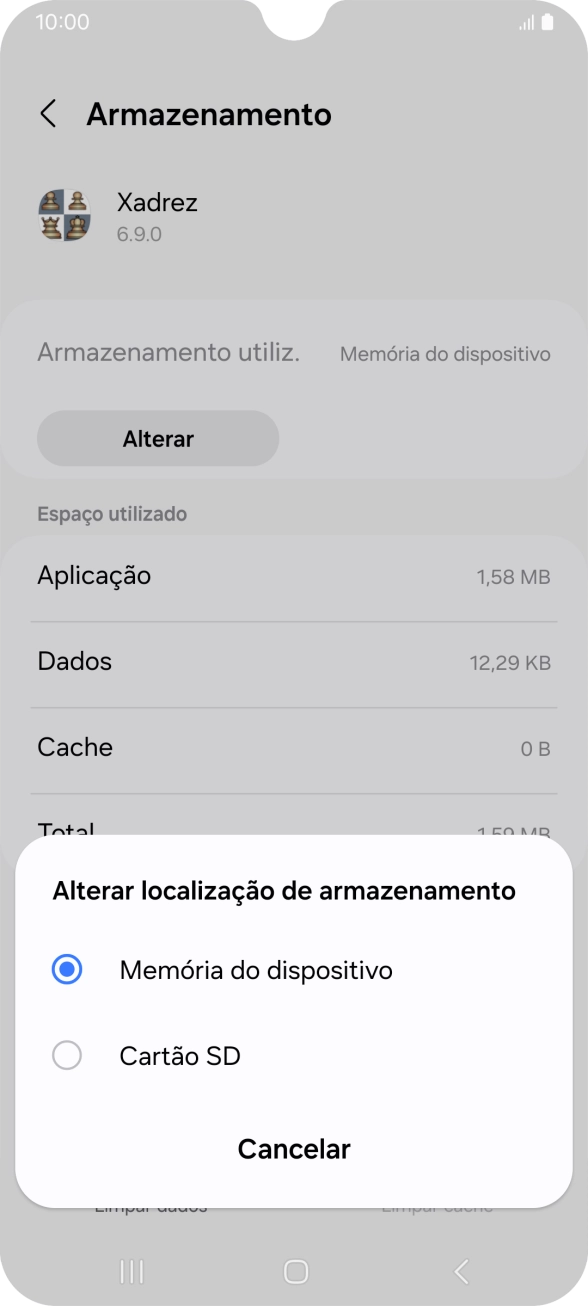 Prima o nome do cartão de memória.