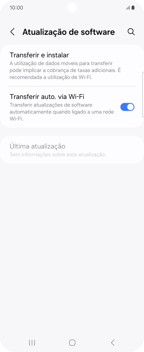 Prima Transferir e instalar. Se existir uma nova versão de software disponível, será agora indicado no ecrã. Siga as indicações no ecrã para atualizar o software do telefone.