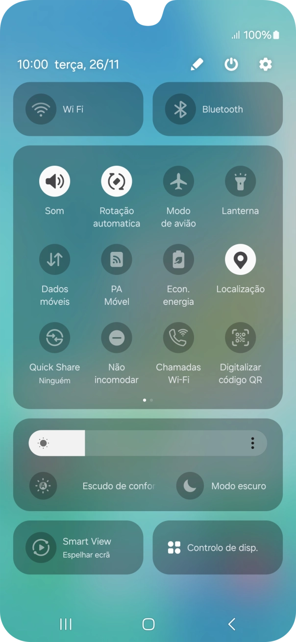 Prima o ícone de definições.