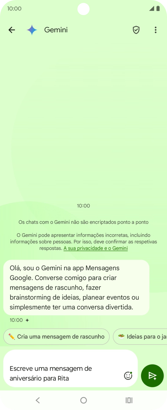 Escreva ou diga com as suas palavras qual o assunto que pretende usar.