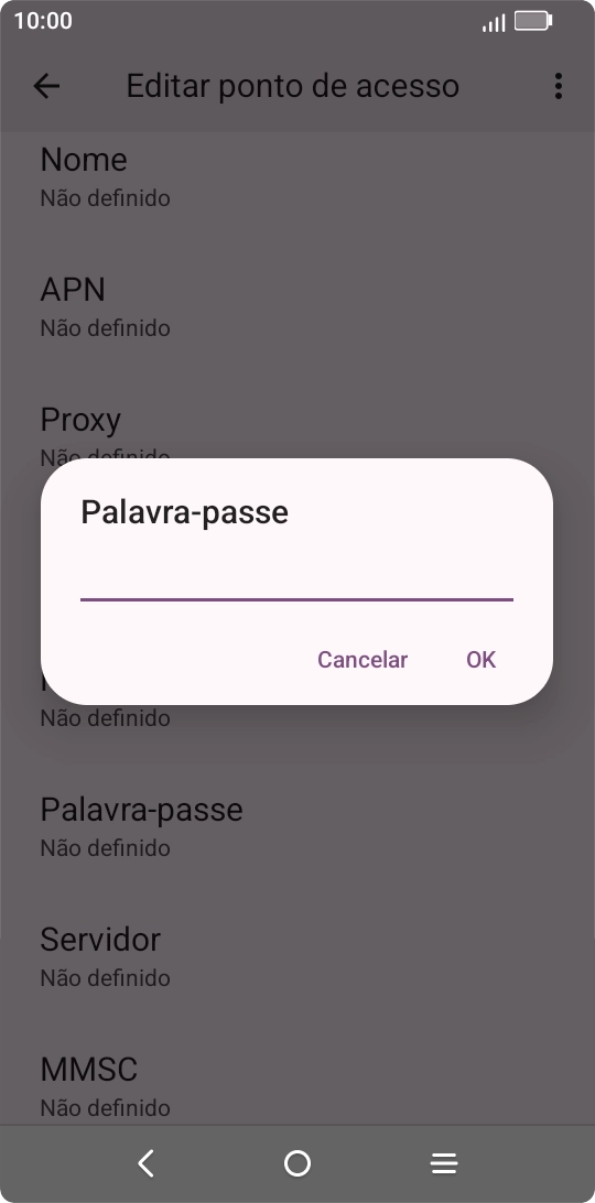 Introduza vodafone e prima OK.
