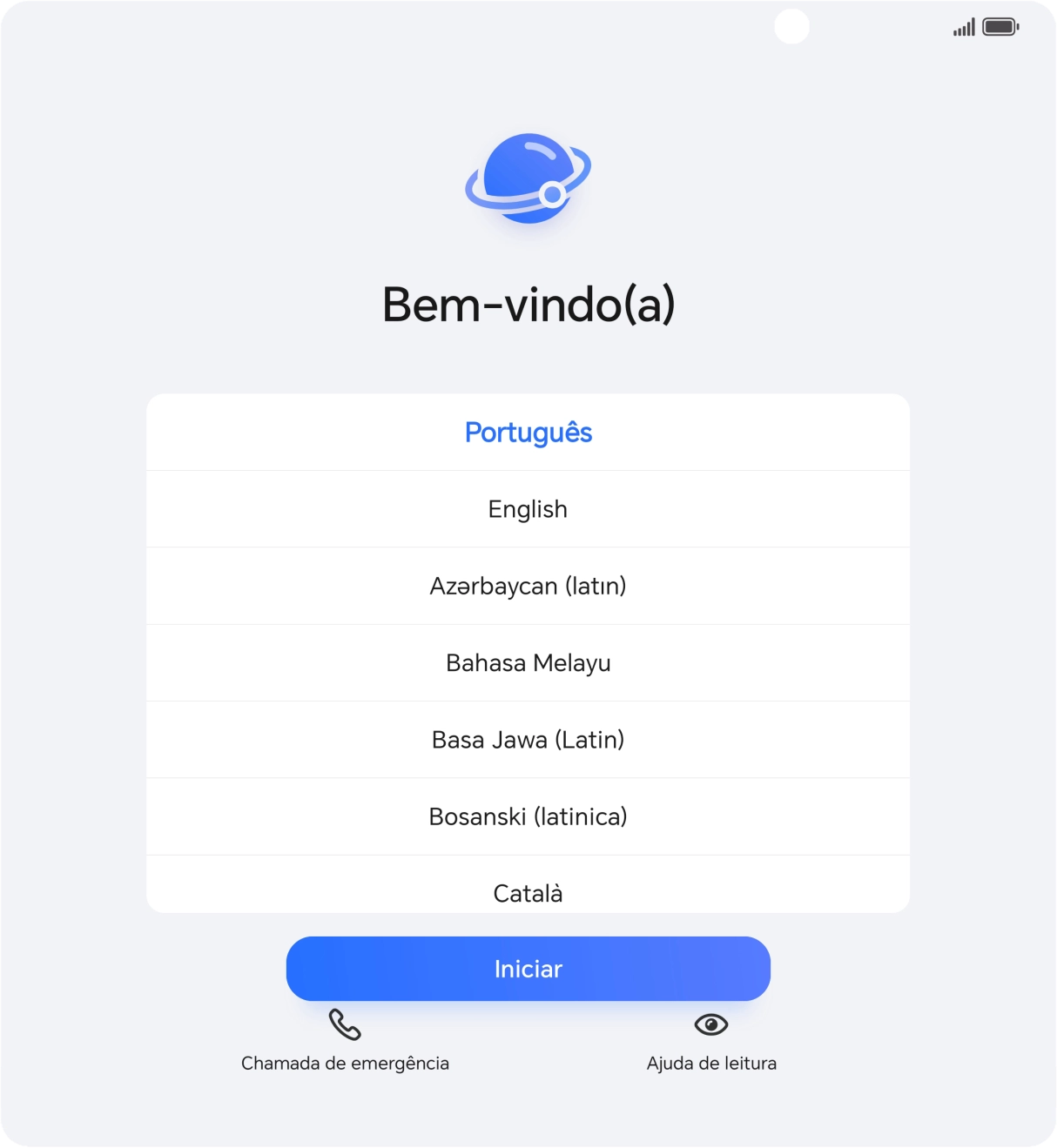 Prima o idioma pretendido.